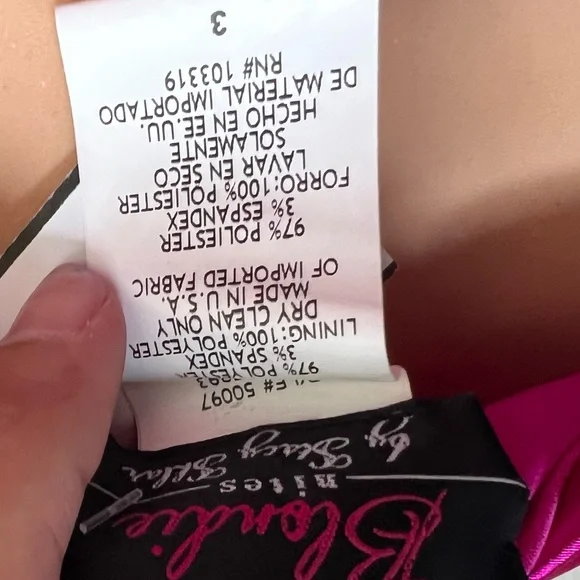 Blondie nites by Stacy skylar dress pink shiny satin silk rhinestone orings y2k - Picture 4 of 5